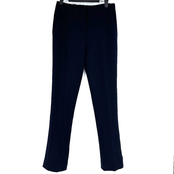 NEW St. John Michelle Stretch Crepe Suiting Pant Pockets Straight Dark Navy 4 - Picture 1 of 9